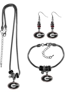 Georgia Bulldogs 3 Piece Euro Bead Womens Earrings