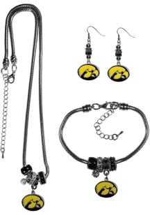 Iowa Hawkeyes 3 Piece Euro Bead Womens Earrings