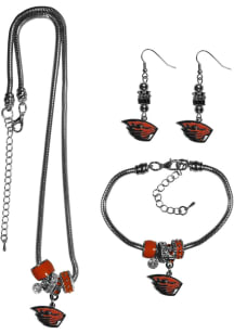 Oregon State Beavers 3 Piece Euro Bead Womens Earrings