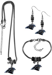 Carolina Panthers 3 Piece Euro Bead Womens Earrings