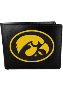 Iowa Hawkeyes Leather Logo Mens Bifold Wallet