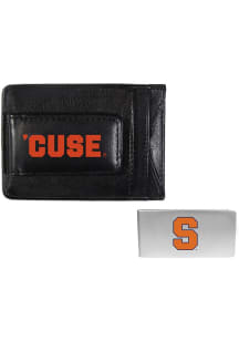 Syracuse Orange Leather w Money Clip Mens Bifold Wallet