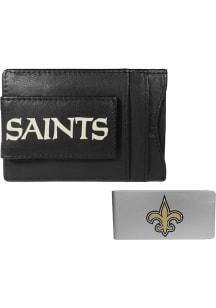 New Orleans Saints Leather w Money Clip Mens Bifold Wallet