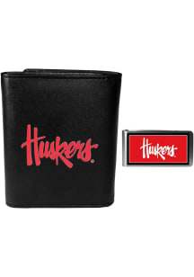 Nebraska Cornhuskers Leather Mens Money Clip