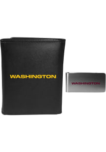 Washington Commanders Leather w Money Clip Mens Trifold Wallet