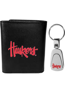 Nebraska Cornhuskers Leather Mens Trifold Wallet
