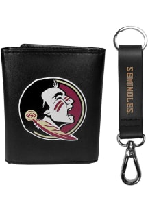 Florida State Seminoles Leather w Leather Key Chain Mens Trifold Wallet