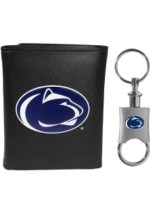 Penn State Nittany Lions Leather w Valet Key Chain Mens Trifold Wallet