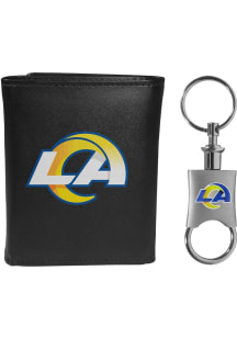 Los Angeles Rams Leather w Valet Key Chain Mens Trifold Wallet