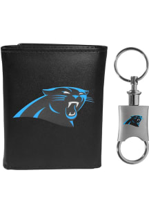 Carolina Panthers Leather w Valet Key Chain Mens Trifold Wallet