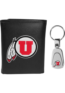 Utah Utes Key Chain Mens Trifold Wallet