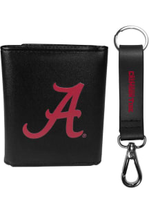 Alabama Crimson Tide Leather Key Chain Mens Trifold Wallet