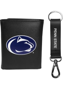 Penn State Nittany Lions Leather Key Chain Mens Trifold Wallet