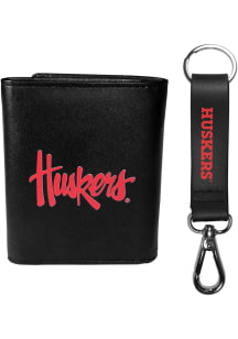 Nebraska Cornhuskers Leather Key Chain Mens Trifold Wallet