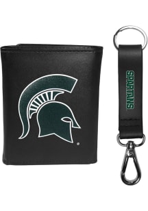 Michigan State Spartans Leather Key Chain Mens Trifold Wallet