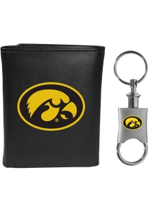 Iowa Hawkeyes Valet Key Chain Mens Trifold Wallet