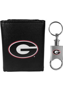 Georgia Bulldogs Valet Key Chain Mens Trifold Wallet