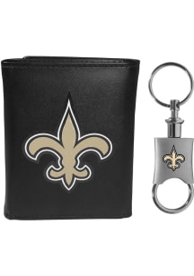 New Orleans Saints Valet Key Chain Mens Trifold Wallet
