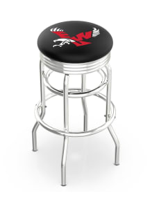 Eastern Washington Eagles Double-Ring Swivel Chrome Pub Stool - Black