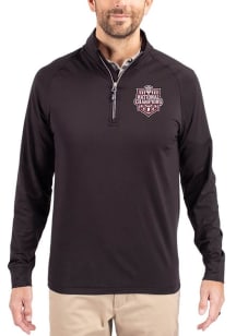 Cutter and Buck Indiana Hoosiers Mens Black 2025 CFP National Champions Adapt Eco Knit Long Sleeve..