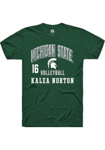 Kalea Norton Michigan State Spartans Green NIL Arch Logo Short Sleeve Player T Shirt