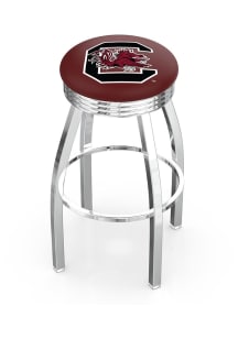 South Carolina Gamecocks 3 Ring Chrome Seat Pub Stool - Silver