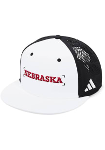Adidas Nebraska Cornhuskers White Locker Room Perforated Flatbill Mens Snapback Hat