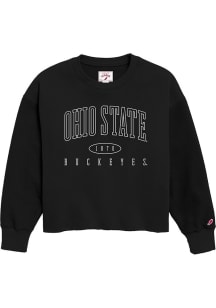 Ohio State Buckeyes Womens Black Reverse Fleece Crew Sweatshirt