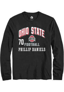 Phillip Daniels Ohio State Buckeyes Black Football NIL Arch Logo Long Sleeve Player T Shirt