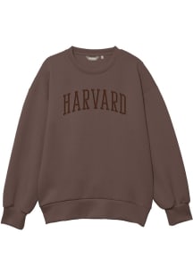 Harvard Crimson Womens Brown Monterey Crew Sweatshirt