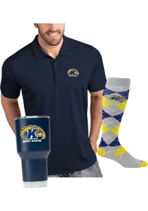 Kent State Golden Flashes Mens Navy Blue Dad Gift Set Short Sleeve Polo
