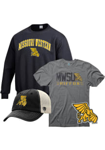 Missouri Western Griffons Mens Grey Gift Pack Sets Long Sleeve Crew Sweatshirt