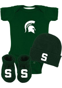 Michigan State Spartans Baby Green Baby Gift Set One Piece