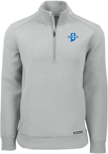Cutter and Buck Indiana State Sycamores Mens Ash Roam Long Sleeve Qtr Zip Pullover