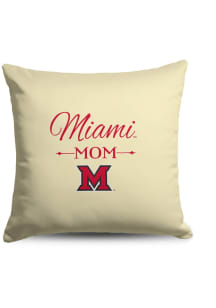 Miami RedHawks Mom 18x18 Throw Pillow - White