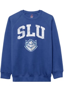 Saint Louis Billikens Mens Blue Arch Mascot Long Sleeve Crew Sweatshirt