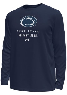 Under Armour Penn State Nittany Lions Navy Blue Stacked Logo Tech Stretch Long Sleeve T-Shirt