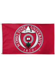 Ohio State Buckeyes Seal 3x5 Silk Screen Grommet Flag - Scarlet Red