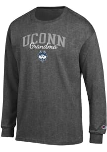 Champion UConn Huskies Charcoal Grandma Script Jersey Long Sleeve T Shirt