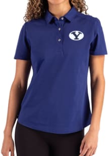 Cutter and Buck BYU Cougars Womens Blue Advantage Short Sleeve Polo Shirt