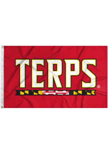 Maryland Terrapins wordmark Silk Screen Grommet Flag - Red