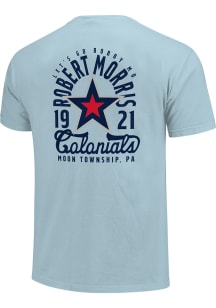 Robert Morris Colonials Light Blue Mascot Overlay Short Sleeve T Shirt