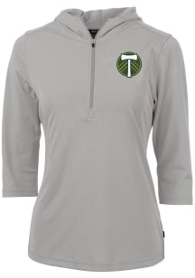 Cutter and Buck Portland Timbers Womens Grey Virtue Eco Pique Hooded Sweatshirt