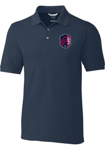 Cutter and Buck St Louis City SC Navy Blue Advantage Pique Big and Tall Polo