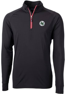 Cutter and Buck Ohio State Buckeyes Mens Black Adapt Knit Long Sleeve Qtr Zip Pullover
