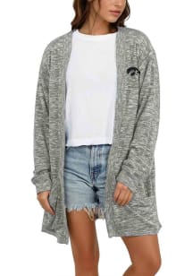 Iowa Hawkeyes Womens Grey Cozy Long Sleeve Cardigan