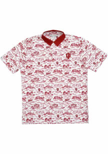 Indiana Hoosiers Mens White Toile Short Sleeve Fashion Polo