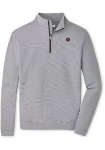 Peter Millar Ohio State Buckeyes Mens Scarlet Red Perth Sugar Stripe Red Buckeye Long Sleeve Qtr Z..