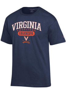 Champion Virginia Cavaliers Navy Blue Pill Box Grandpa Jersey Short Sleeve T Shirt