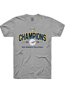 Summit Sportswear Toledo Rockets Grey MAC 2025 Volleyball Champions Short Sleeve T Shirt